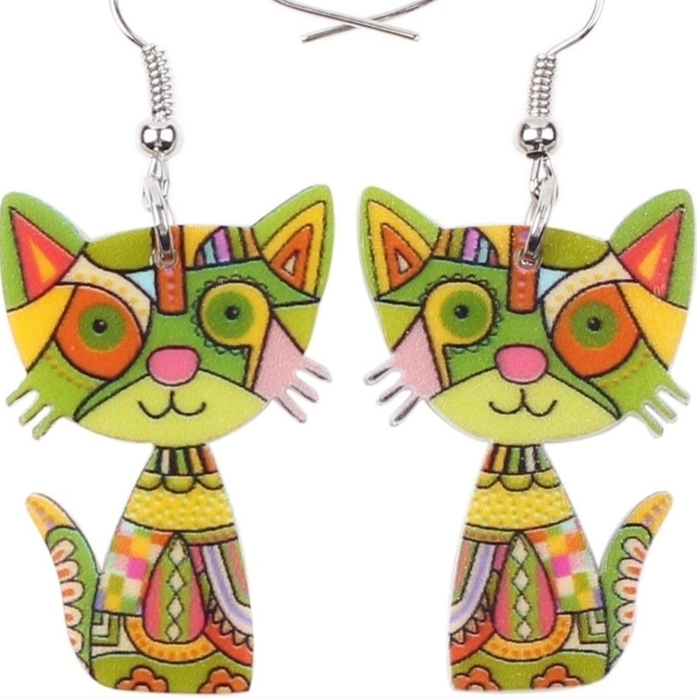 Colorful Cat Earrings